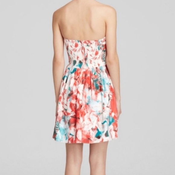 Parker Strapless Floral Silk Mini Dress Salsamonet Size XS NWT Prom Homecoming - Picture 2 of 15